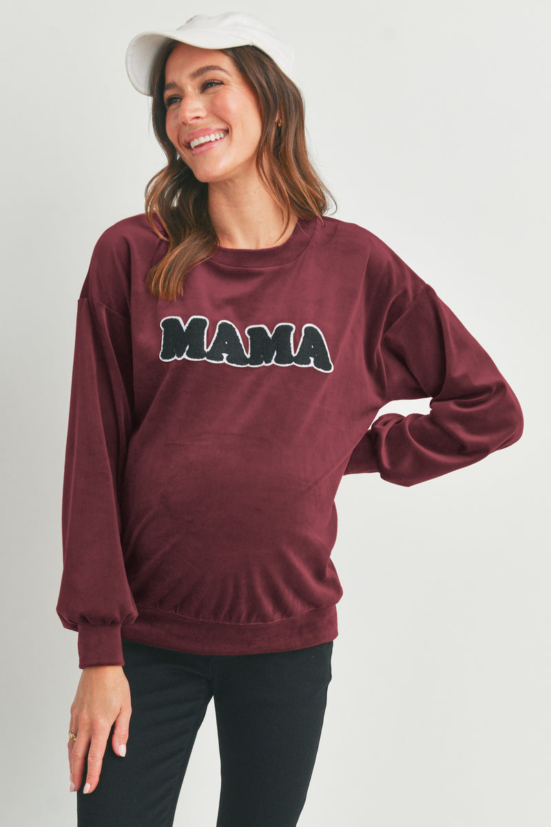 Maternity Baseball Tee in Burgundy - Sexy Mama Maternity