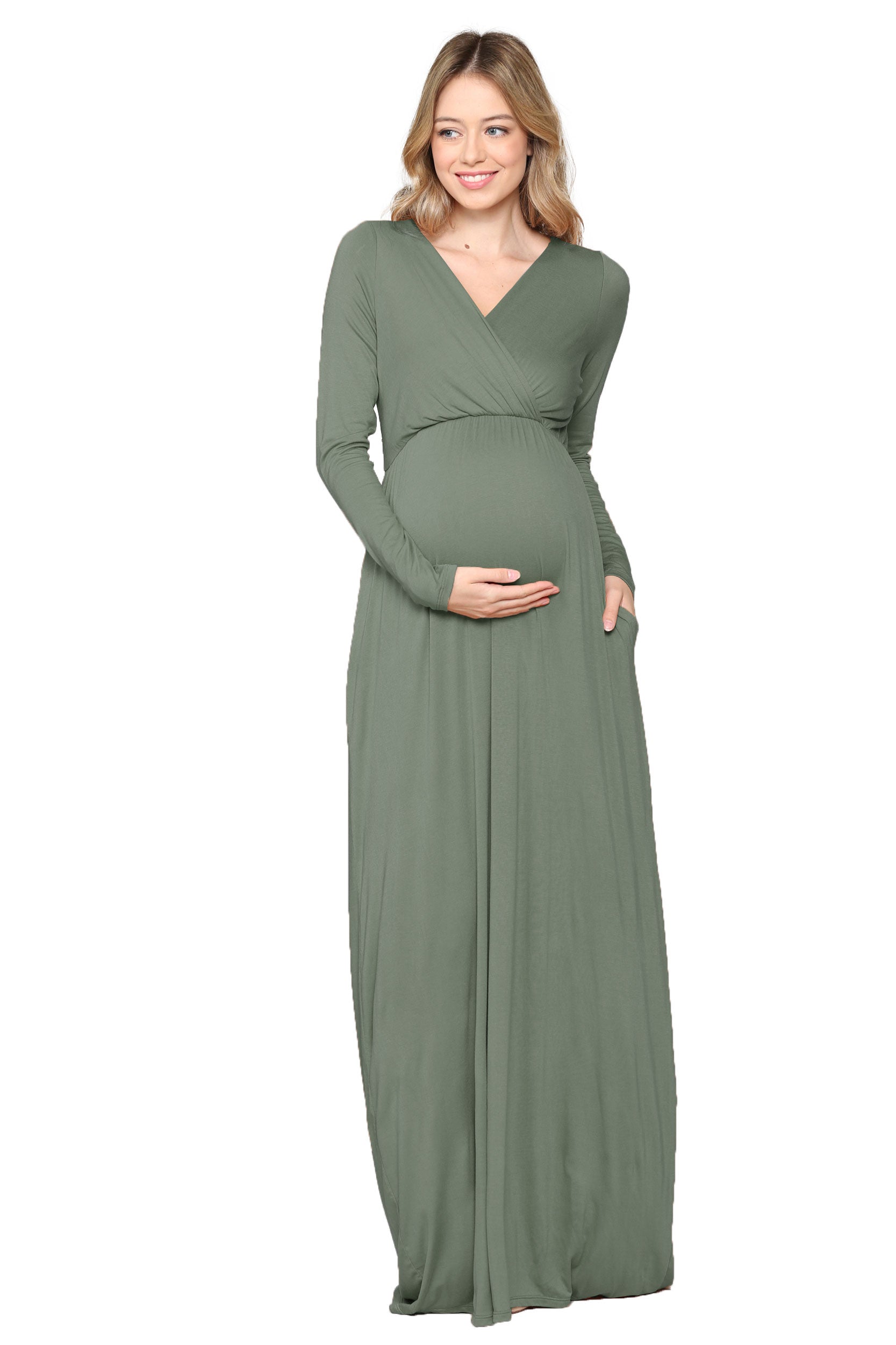 Hello Miz Double Layer Long Sleeve Maternity Nursing Dress – haute